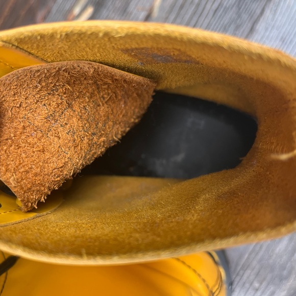 Dr. Martens Yellow Combat Boots with Smiley Face - Picture 3 of 8